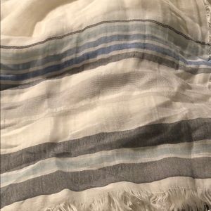 Theory yarn dye scarf. Blue and grey multi.NWT